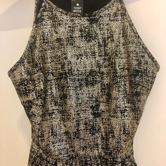 Bloomingdales Aqua Black & Gold Mini Dress - Picture 3 of 4